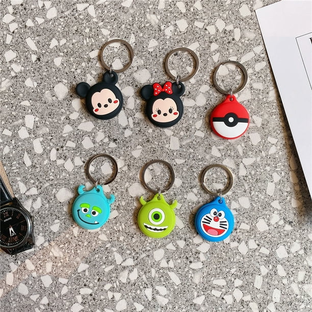 Wathet Blue Silicone Airtag Keychain Cartoon Waterproof AirTags Case with Anti-Lost Key Ring Airtag Wallet for Children，Airtag Accessories Safety Air Tag Keyring Holder Cases Cover 